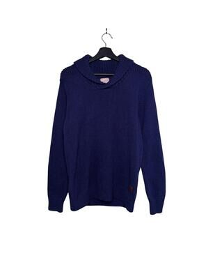 Scotch & Soda Wool Knit Sweater Navy Hooded Pullover BNWT M